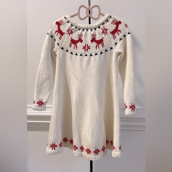 Hanna Andersson Holiday Sweater Dress Wool Cotton  Dress US 5 - Picture 7 of 12